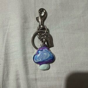 Purple and Blue Swirl Mushroom Keychain